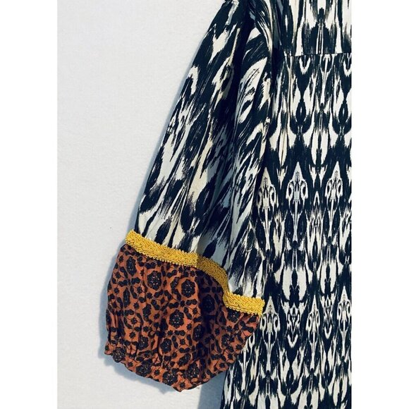 Anthropologie Sachin and Babi Caralisa Tunic Dress Womens Large Ikat Puff Sleeve - Picture 4 of 9